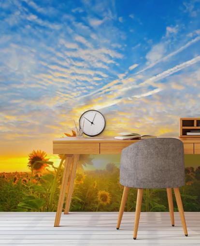 Sunflowers at Sunrise Wall Mural