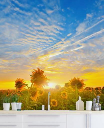 Sunflowers at Sunrise Wall Mural