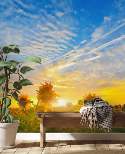 Sunflowers at Sunrise Wall Mural