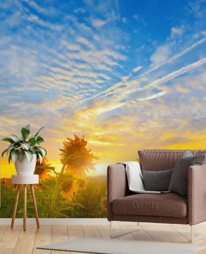 Mural de pared Girasoles al amanecer