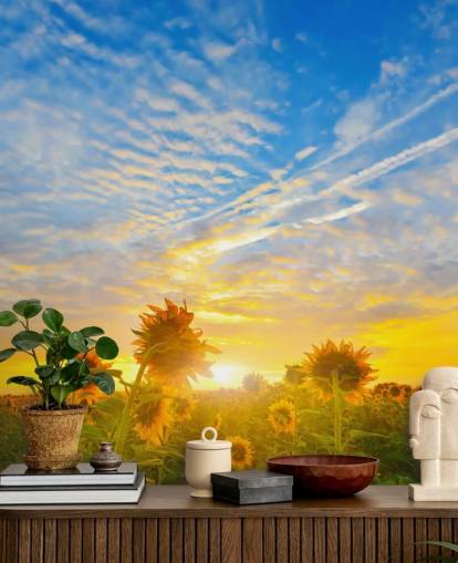 Sunflowers at Sunrise Wall Mural Sunflowers at Sunrise Wall Mural