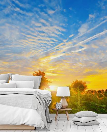 Sunflowers at Sunrise Wall Mural