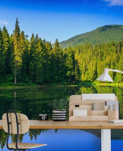 Mural de pared Lago y bosque
