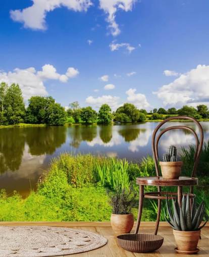 Carta da parati con campagna