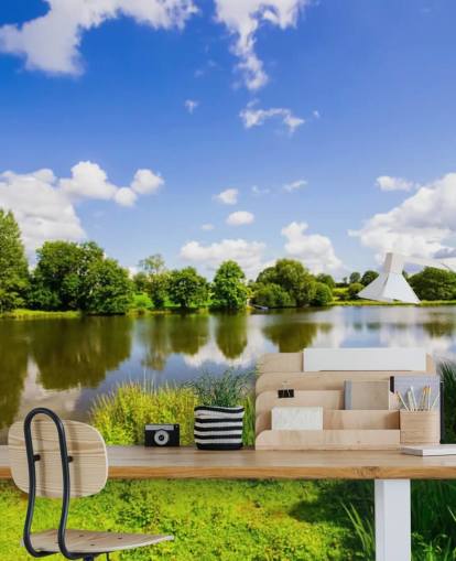 Countryside Lake Wallpaper