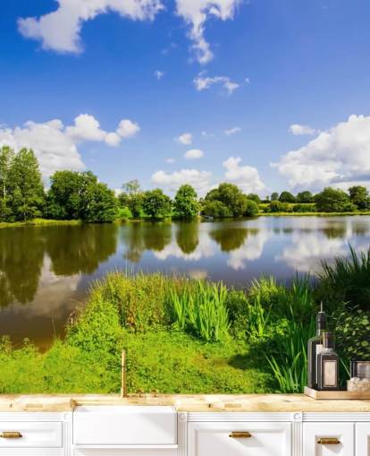 Papier Peint Lac Campagne
