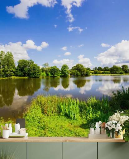Countryside Lake Wallpaper