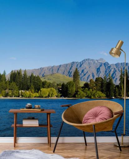 Decorazione murale con barca e lago Decorazione murale con barca e lago