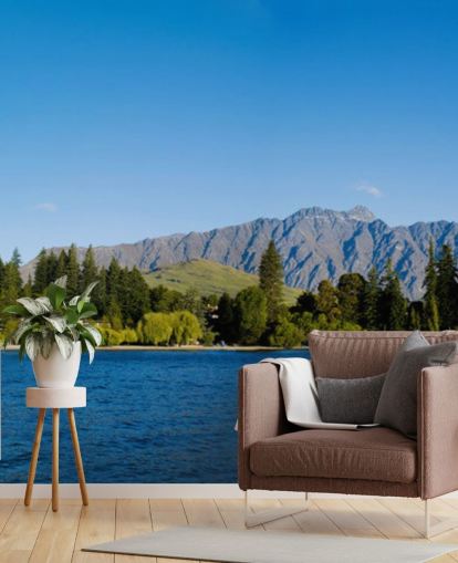 Decorazione murale con barca e lago Decorazione murale con barca e lago