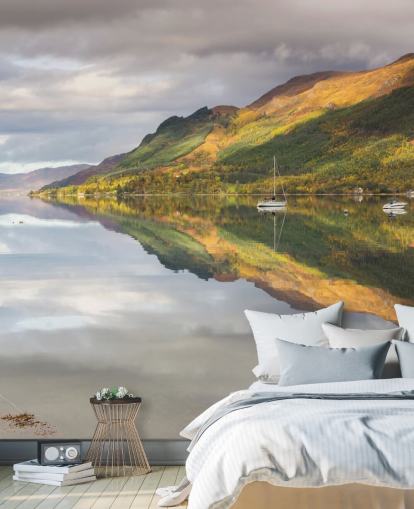 Fond d'écran lac avec des bateaux