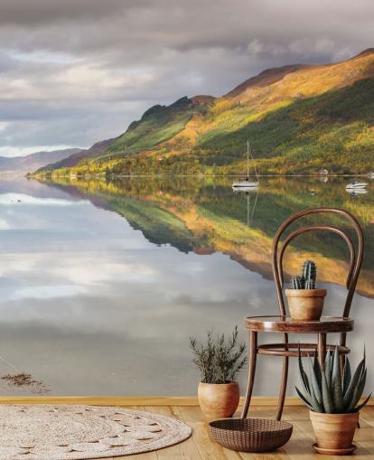 Fond d'écran lac avec des bateaux Fond d'écran lac avec des bateaux