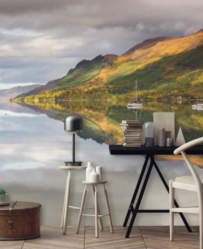 Lake with Boats Wallpaper