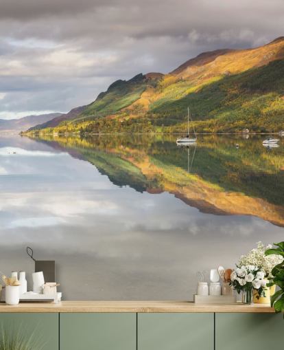 Carta da parati Lago con Barche