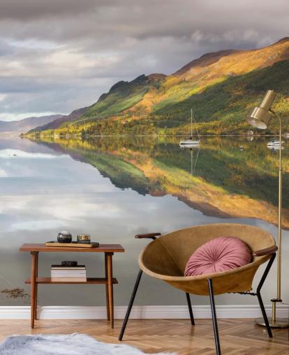 Carta da parati Lago con Barche