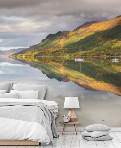 Papel de Parede Lago com Barcos