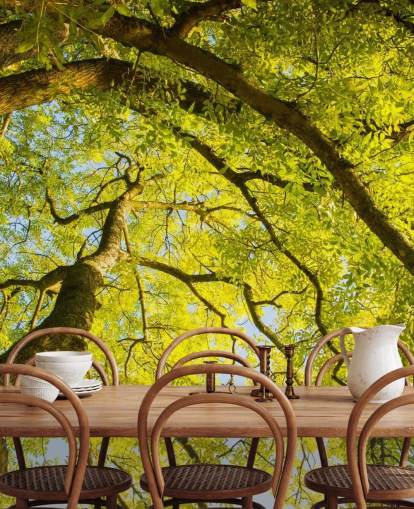 mural de pared de árbol verde llamado Canopy de Phil McMenemy para dormitorios, salas de estar y oficinas en casa