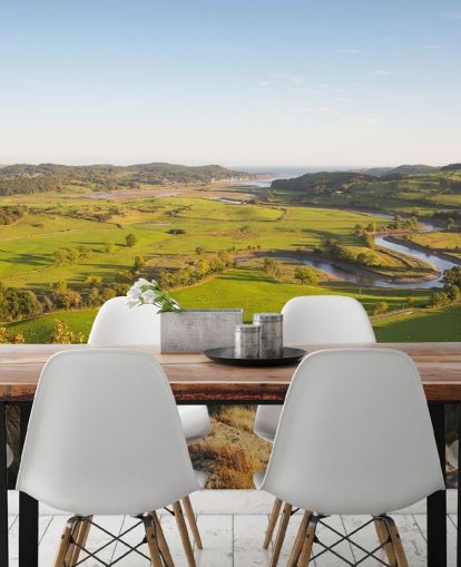 Sunset in Green Countryside Landscape Mural Sunset in Green Countryside Landscape Mural