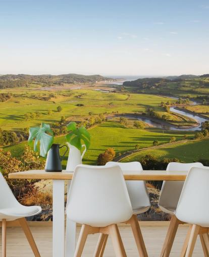 Sunset in Green Countryside Landscape Mural Sunset in Green Countryside Landscape Mural