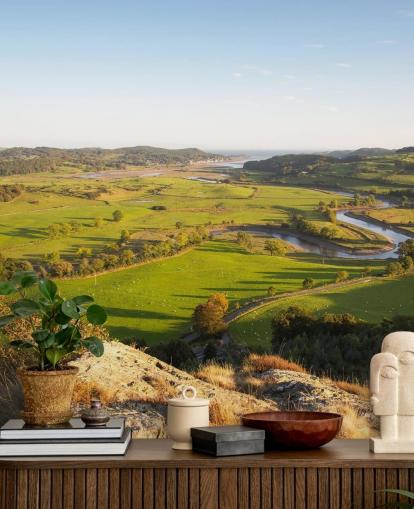 Sunset in Green Countryside Landscape Mural Sunset in Green Countryside Landscape Mural