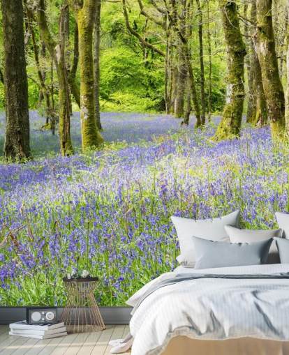 blue and green custom forest wallpaper mural called Into the Blue by Phil McMenemy for living rooms blue and green custom forest wallpaper mural called Into the Blue by Phil McMenemy for living rooms