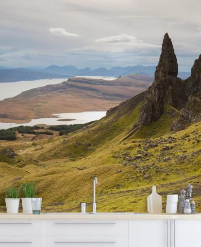 Oude man van Storr Countryside Scotland Behang