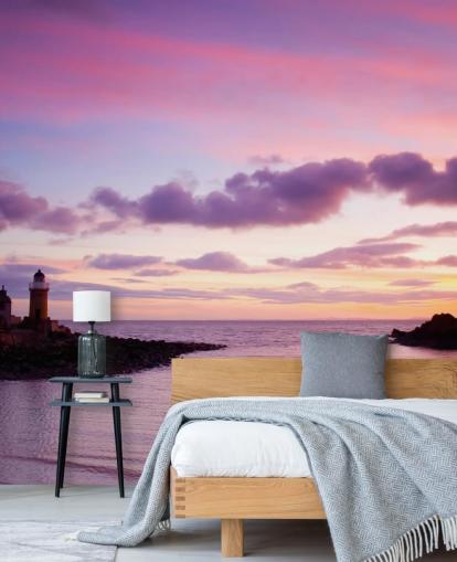 Decorazione murale con tramonto sulla costa rosa