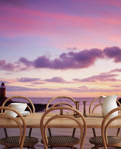 Décoration murale coucher de soleil rose sur la côte Décoration murale coucher de soleil rose sur la côte