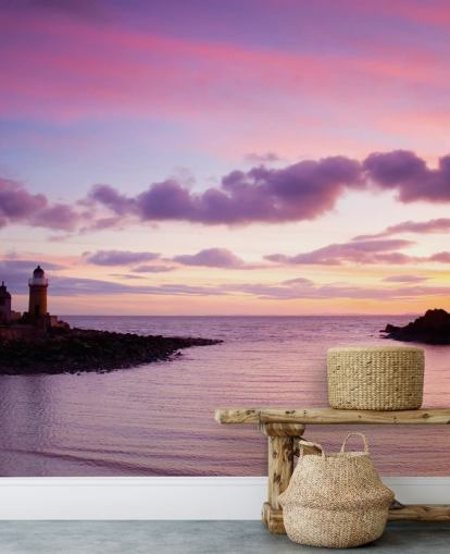 Decorazione murale con tramonto sulla costa rosa