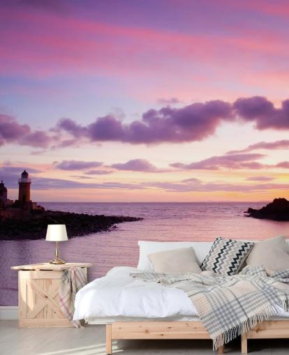 Pink Sunset at Coast Wall Mural