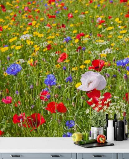 Färgglada ängblommor Bakgrund