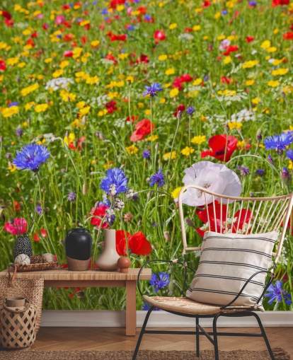 Bunte Wiese Blumen Tapete Bunte Wiese Blumen Tapete