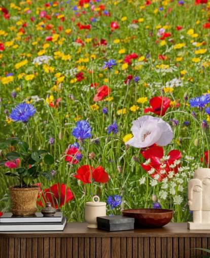 Colourful Meadow Flowers Wallpaper