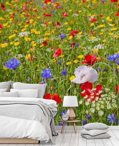 Papier Peint Fleurs de prairie colorées