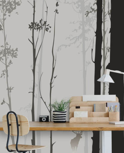 Small Stag in Forest Wallpaper