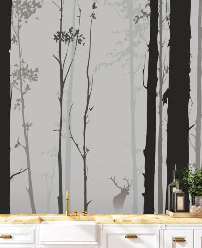 Liten hjort i Forest Bakgrunn