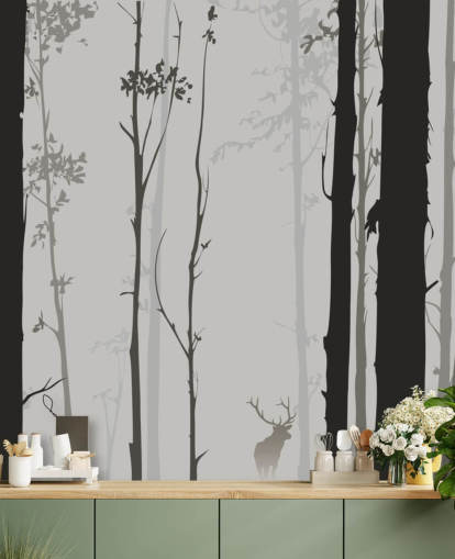 Small Stag in Forest Wallpaper