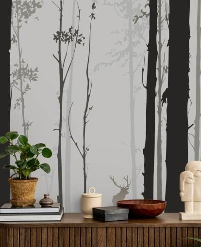 Small Stag in Forest Wallpaper