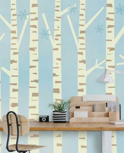 Carta da parati con betulla Carta da parati con betulla