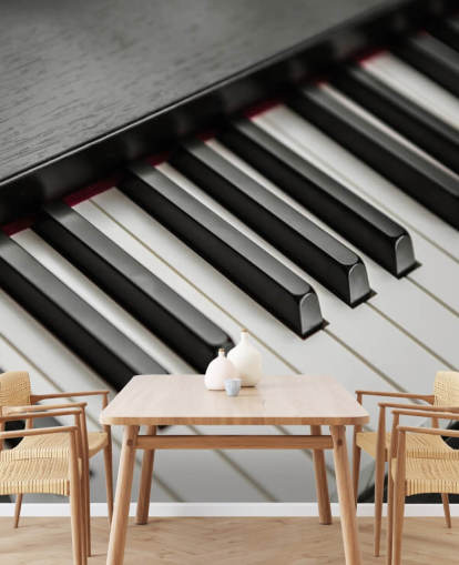 black and white piano keys wallpaper mural called Piano Keys for schools, venues and rehearsal spaces
