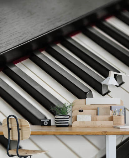 sort/hvid klavernøgler tapetmaleri kaldet Piano Keys til skoler, spillesteder og øvelsesrum sort/hvid klavernøgler tapetmaleri kaldet Piano Keys til skoler, spillesteder og øvelsesrum