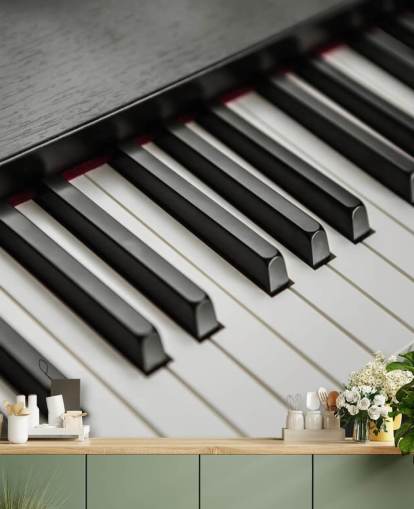 black and white piano keys wallpaper mural called Piano Keys for schools, venues and rehearsal spaces
