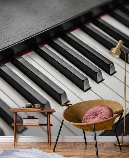 black and white piano keys wallpaper mural called Piano Keys for schools, venues and rehearsal spaces