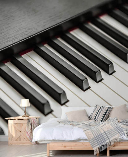 black and white piano keys wallpaper mural called Piano Keys for schools, venues and rehearsal spaces