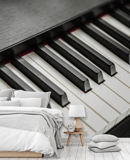 black and white piano keys wallpaper mural called Piano Keys for schools, venues and rehearsal spaces