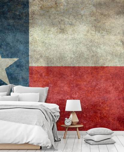 Mural vintage de estilo retrô com bandeira do estado do Texas