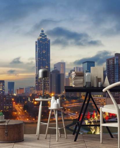 evening atlanta, georgia wallpaper mural called City of Atlanta for homes, offices and businesses