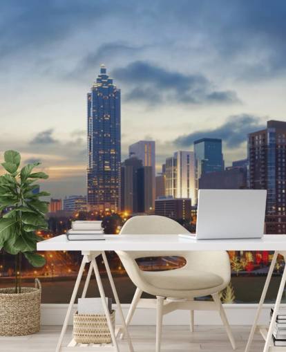 evening atlanta, georgia wallpaper mural called City of Atlanta for homes, offices and businesses
