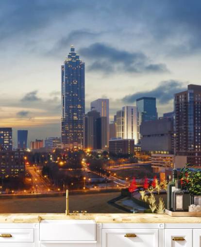 evening atlanta, georgia wallpaper mural called City of Atlanta for homes, offices and businesses