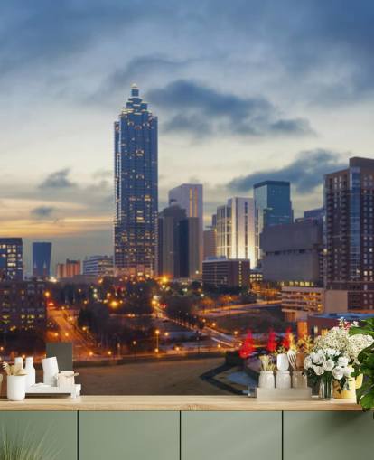 evening atlanta, georgia wallpaper mural called City of Atlanta for homes, offices and businesses