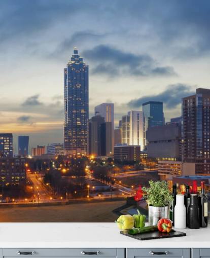 evening atlanta, georgia wallpaper mural called City of Atlanta for homes, offices and businesses